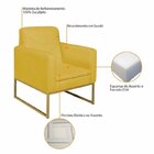 Kit 2 Poltronas Suede Base De Ferro Bali Amarelo/dourado