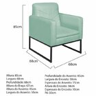 Kit 2 Poltronas Suede Base De Ferro Bali Azul Tiffany/preto