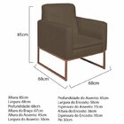 Kit 2 Poltronas Suede Base De Ferro Bali Marrom/bronze