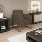 Kit 2 Poltronas Suede Base De Ferro Bali Marrom/bronze