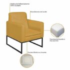 Kit 2 Poltronas Suede Base De Ferro Bali Mostarda/preto