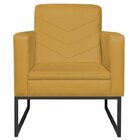 Kit 2 Poltronas Suede Base De Ferro Bali Mostarda/preto