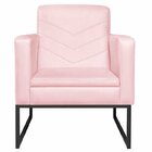 Kit 2 Poltronas Suede Base De Ferro Bali Rosa Bebê/preto
