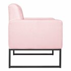 Kit 2 Poltronas Suede Base De Ferro Bali Rosa Bebê/preto