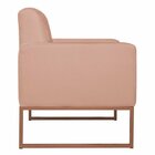 Kit 2 Poltronas Suede Base De Ferro Bali Rose