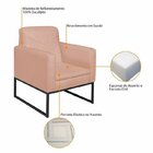 Kit 2 Poltronas Suede Base De Ferro Bali Rosê/preto