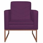 Kit 2 Poltronas Suede Base De Ferro Bali Roxo/bronze