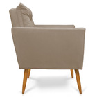 Kit 2 Poltronas Tais Suede Marrom Rato Pés Palito Castanho -