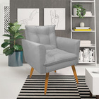 Kit 2 Poltronas Tais Suede Pés Palito Castanho - D'rossi - Ci