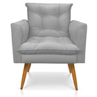 Kit 2 Poltronas Tais Suede Pés Palito Castanho - D'rossi - Ci