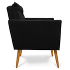 Kit 2 Poltronas Tais Suede Pés Palito Castanho - D'rossi - Pr