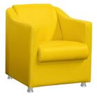 Kit 2 Poltronas Tilla Decorativa Escritório Corino Amarelo