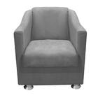 Kit 2 Poltronas Tilla Decorativa Escritório Suede Cinza