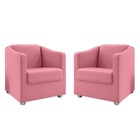 Kit 2 Poltronas Tina Para Salão De Beleza Estética Suede Rosa