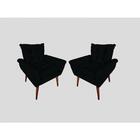 Kit 2 Poltronas Turmalina Suede Preto