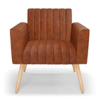 Kit 2 Poltronas Viena Gomada Corano Nozes Pés Palito Natural