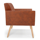 Kit 2 Poltronas Viena Gomada Corano Pés Palito Natural D03 -