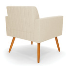 Kit 2 Poltronas Viena Gomada Linho Bege A19 Pés Palito Castan