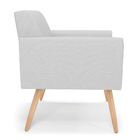 Kit 2 Poltronas Viena Gomada Linho Cinza A05 Pés Palito Natur