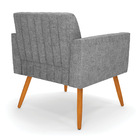 Kit 2 Poltronas Viena Gomada Linho Grafite A26 Pés Palito Cas