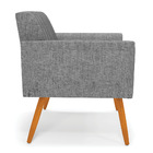 Kit 2 Poltronas Viena Gomada Linho Grafite A26 Pés Palito Cas