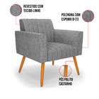 Kit 2 Poltronas Viena Gomada Linho Grafite A26 Pés Palito Cas