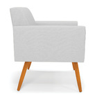 Kit 2 Poltronas Viena Gomada Linho Pés Palito Castanho D03 -