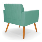 Kit 2 Poltronas Viena Gomada Suede Azul Turquesa Pés Palito C