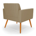 Kit 2 Poltronas Viena Gomada Suede Marrom Rato Pés Palito Cas