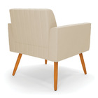 Kit 2 Poltronas Viena Gomada Suede Pés Palito Castanho D03 -