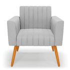 Kit 2 Poltronas Viena Gomada Suede Pés Palito Castanho D03 -