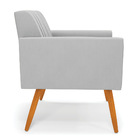 Kit 2 Poltronas Viena Gomada Suede Pés Palito Castanho D03 -