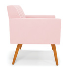 Kit 2 Poltronas Viena Gomada Suede Pés Palito Castanho D03 -