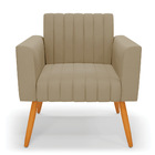 Kit 2 Poltronas Viena Gomada Suede Pés Palito Castanho D03 -