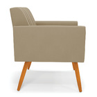 Kit 2 Poltronas Viena Gomada Suede Pés Palito Castanho D03 -