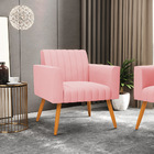 Kit 2 Poltronas Viena Gomada Suede Pés Palito Castanho D03 -