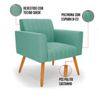 Kit 2 Poltronas Viena Gomada Suede Pés Palito Castanho - D'ro