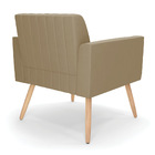 Kit 2 Poltronas Viena Gomada Suede Pés Palito Natural D03 - D