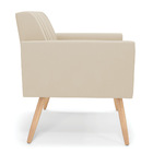 Kit 2 Poltronas Viena Gomada Suede Pés Palito Natural D03 - D