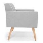 Kit 2 Poltronas Viena Gomada Suede Pés Palito Natural D03 - D