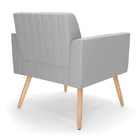 Kit 2 Poltronas Viena Gomada Suede Pés Palito Natural D03 - D