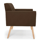 Kit 2 Poltronas Viena Gomada Suede Pés Palito Natural D03 - D