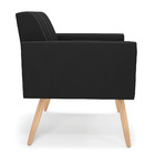 Kit 2 Poltronas Viena Gomada Suede Pés Palito Natural D03 - D