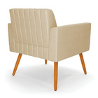 Kit 2 Poltronas Viena Gomada Veludo Luxo Off White A129 Pés P