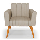 Kit 2 Poltronas Viena Gomada Veludo Luxo Pés Palito Castanho