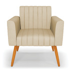 Kit 2 Poltronas Viena Gomada Veludo Luxo Pés Palito Castanho