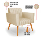 Kit 2 Poltronas Viena Gomada Veludo Luxo Pés Palito Castanho