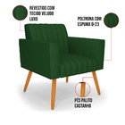 Kit 2 Poltronas Viena Gomada Veludo Luxo Pés Palito Castanho