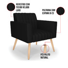 Kit 2 Poltronas Viena Gomada Veludo Luxo Preto A81 Pés Palito