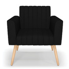 Kit 2 Poltronas Viena Gomada Veludo Luxo Preto A81 Pés Palito